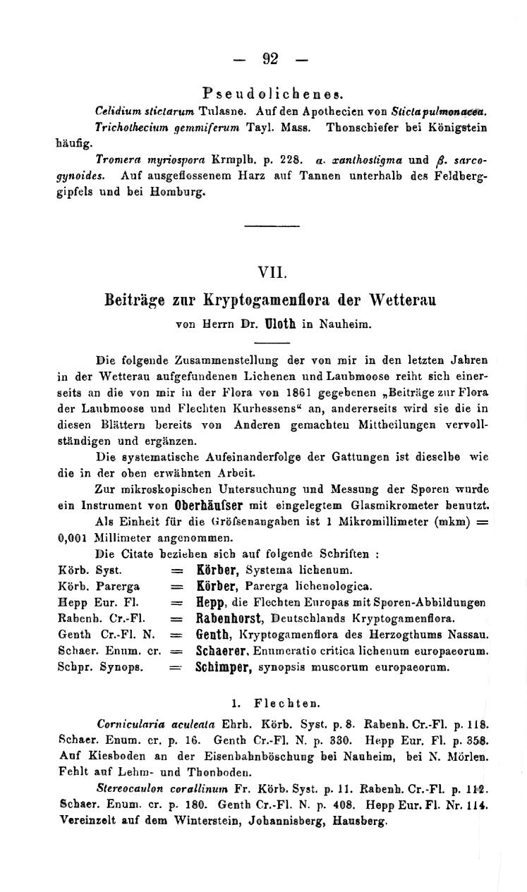 Uloth: Kryptogamenflora Hessen